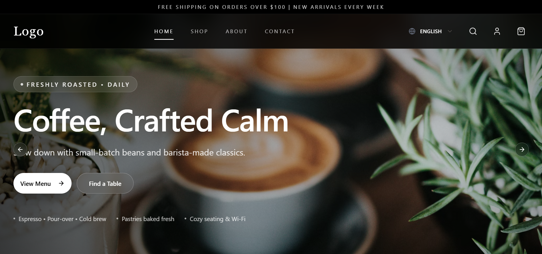 Coffee Shop Storefront project screenshot